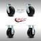 Service Caster 6 Inch SS Polyolefin Caster Set with Roller Bearings 2 Swivel Lock 2 Rigid SCC SCC-SS30S620-POR-BSL-2-R-2 - alternate 4